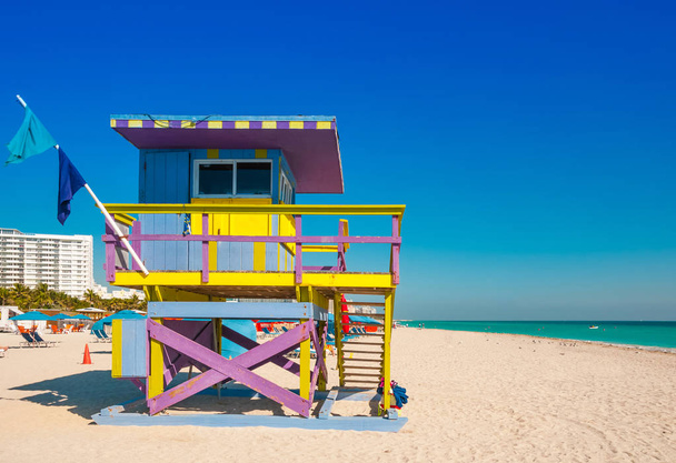 badmeester toren in south beach, miami beach, florida - Foto, afbeelding