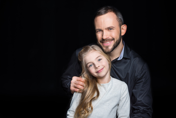 Smiling father and daughter  - Valokuva, kuva