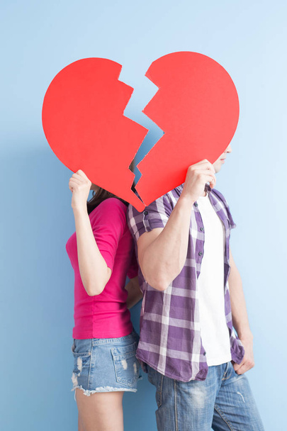 young couple with broken heart  - Photo, image