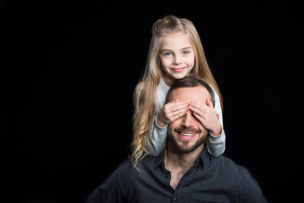 Smiling father and daughter - Фото, изображение