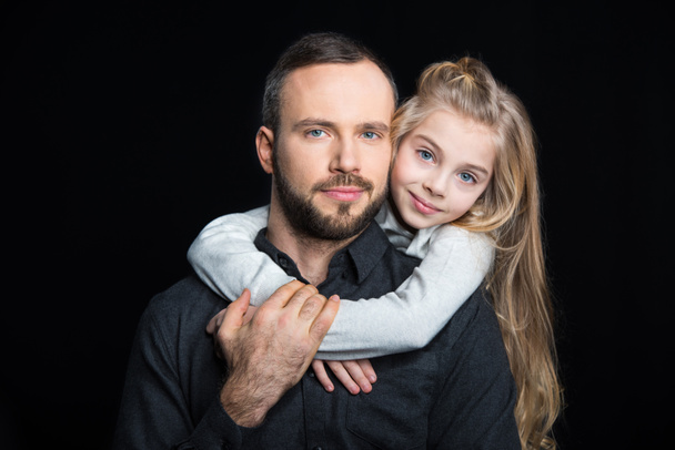 Smiling father and daughter - Valokuva, kuva
