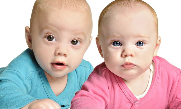 Sechs Monate alte Zwillingsbrüder und Schwester - Foto, Bild