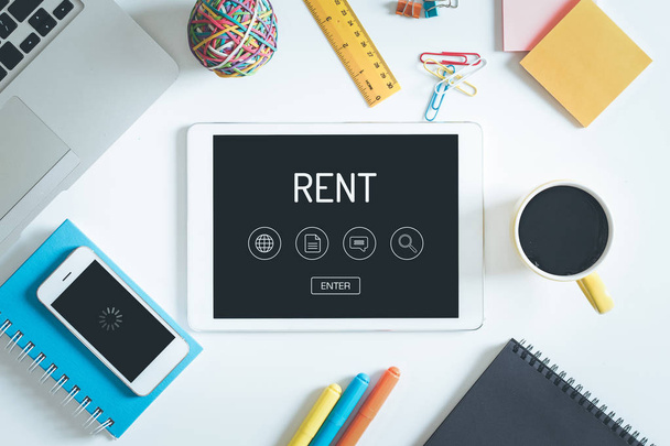 RENT Concept on Tablet PC  - Foto, immagini