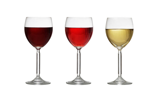 Окуляри вина на білому тлі
 - Фото, зображення