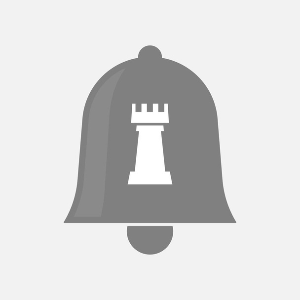 Isolated bell with a  rook   chess figure - Vector, Image