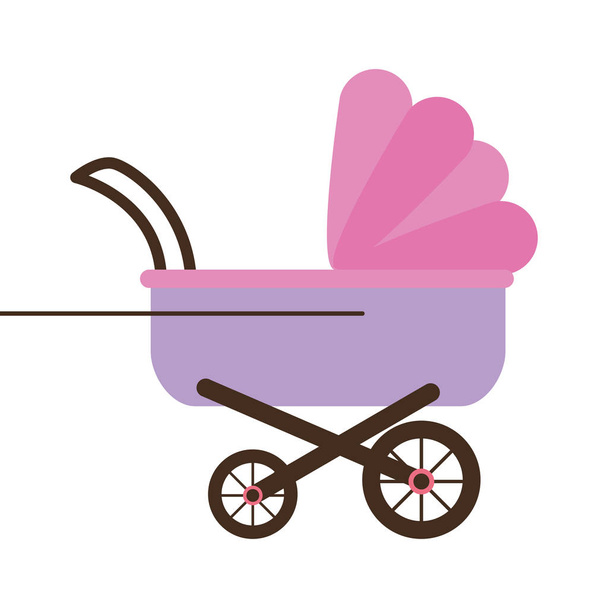 赤ちゃんベビーカー アイコン - ベクター画像