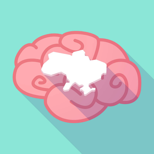 Cerveau ombre longue avec la carte de l'Ukraine
 - Vecteur, image