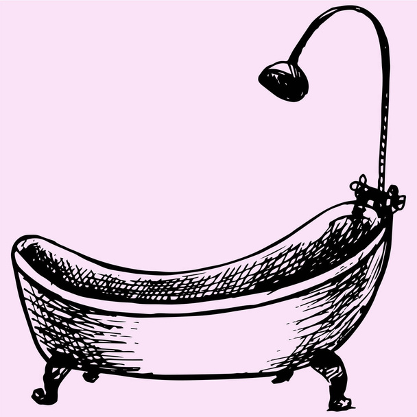 Vintage moderna vasca da bagno
  - Vettoriali, immagini