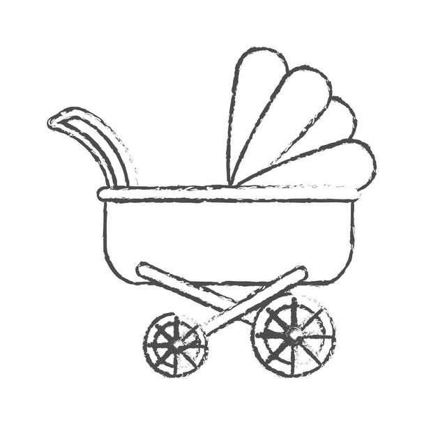 Baby babakocsi ikon - Vektor, kép