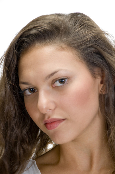 Close up van vrij vrouwelijk gezicht - Foto, afbeelding