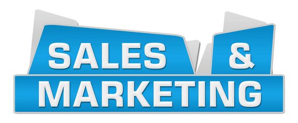 Sales And Marketing Blue Squares On Top  - Photo, Image