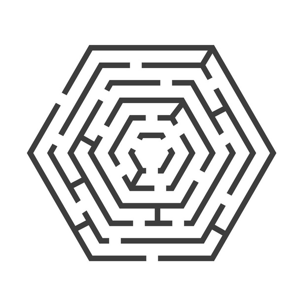 Labyrinth or Maze Hexagon Shape. Vector - Vector, Image