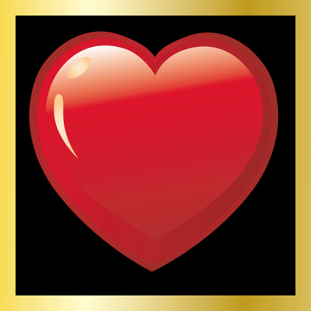 Heart on black background - Vector, Image