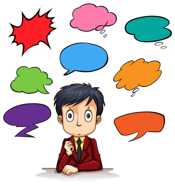 Speech bubble templates and man - Vector, Image