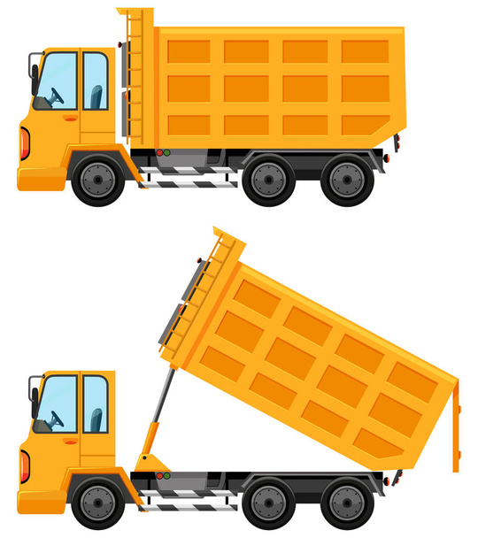 Sarı renkli damping kamyon - Vektör, Görsel