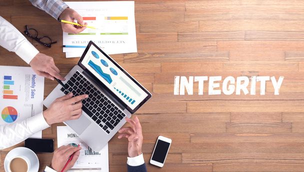 INTEGRITY word concept on desk background - Photo, Image
