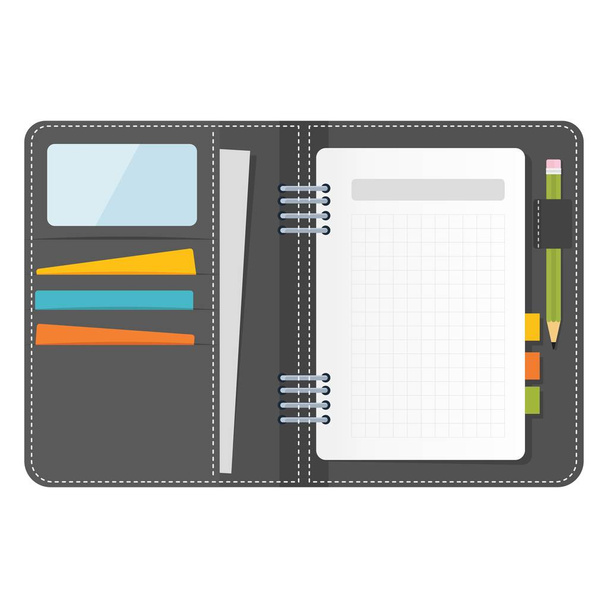 grey notebook organizer - Vektör, Görsel