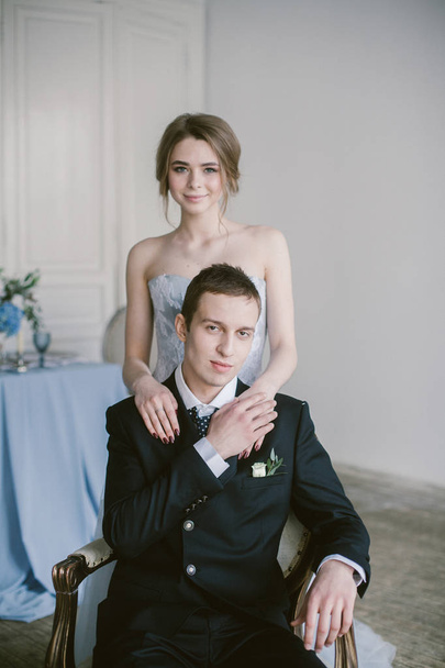 The beautiful newly-married couple. Bridal fashion. - Fotografie, Obrázek