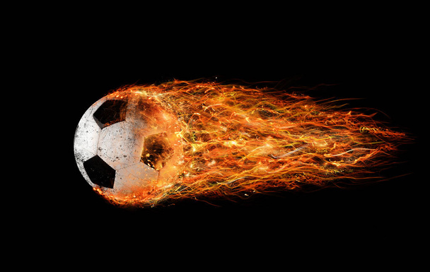 Calcio professionale palla di fuoco lascia sentieri
 - Foto, immagini