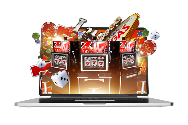Online τυχερά παιχνίδια σε φορητό υπολογιστή - Φωτογραφία, εικόνα