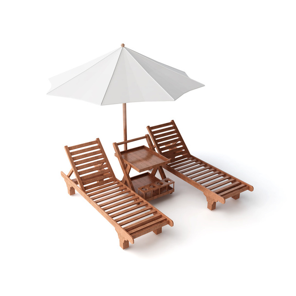 TWO CHAIRS AND UMBRELLA - Foto, imagen