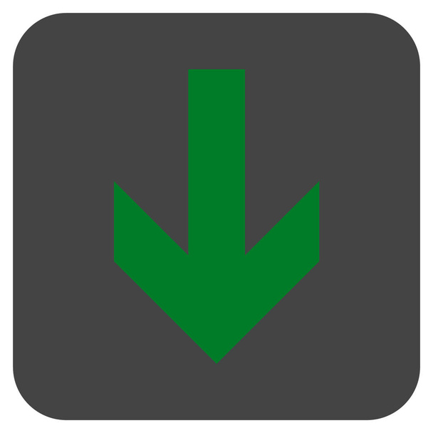 Arrow Down Flat Squared Vector Icon - Vector, imagen