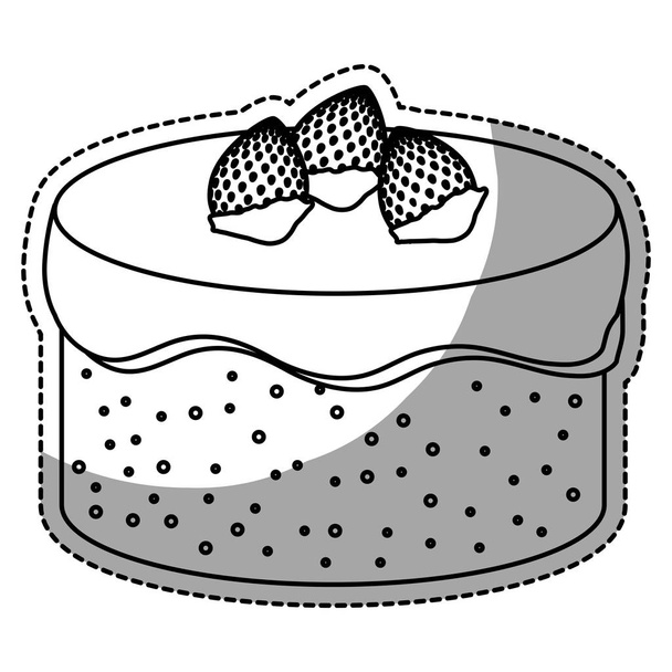 verfraaid cake Gebak pictogramafbeelding - Vector, afbeelding