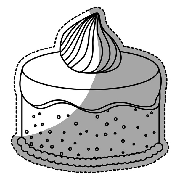 verschönerte Kuchen Gebäck Ikone Bild - Vektor, Bild