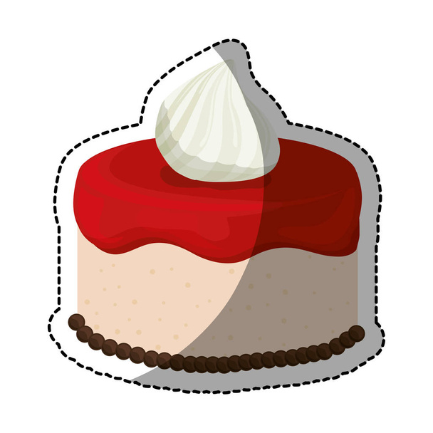 στολισμένη τούρτα ζαχαροπλαστικής εικονίδιο εικόνας - Διάνυσμα, εικόνα