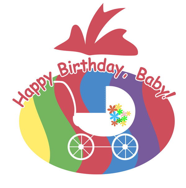 Congratulations to the first birthday - Vector, Image