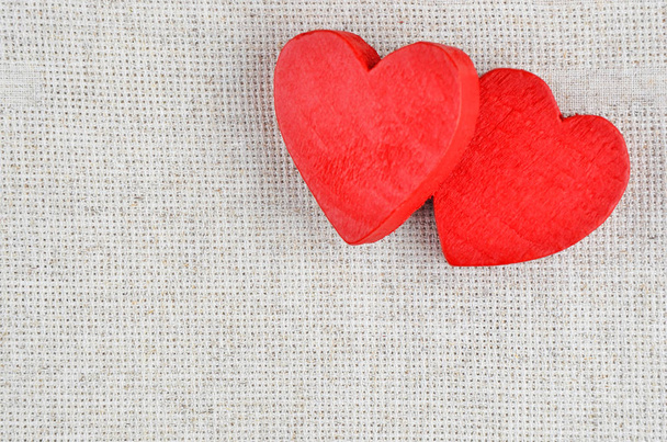 Heart on cloth background - Foto, afbeelding