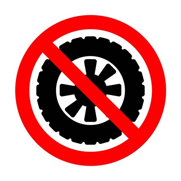 No Road tire sign.  - Vector, Image