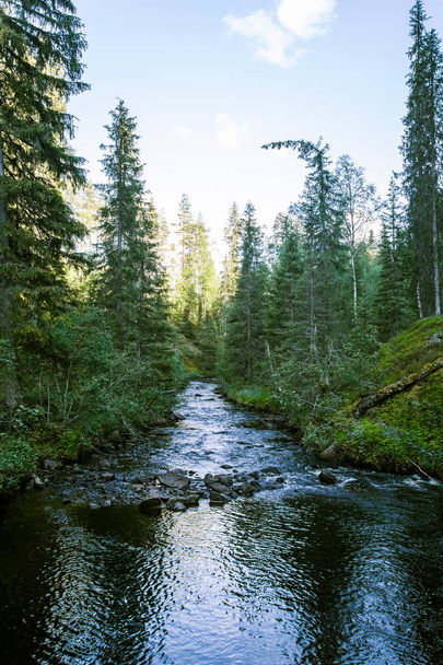 Прекрасный речной пейзаж в Финляндии
 - Фото, изображение