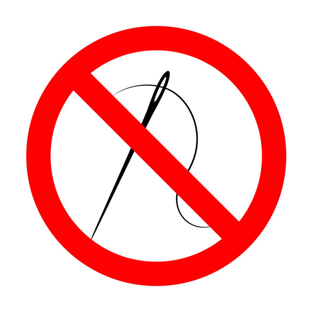 No Needle with thread. Sewing needle, needle for sewing.No. - Vector, Image