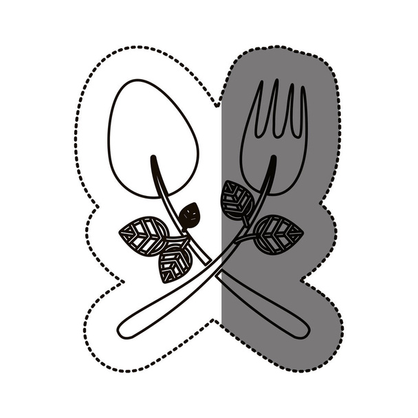 Diseño aislado de cuchara y tenedor
 - Vector, Imagen