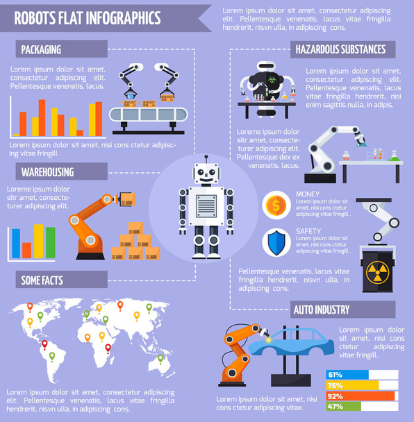 Robots Infographic Set - Vector, Image