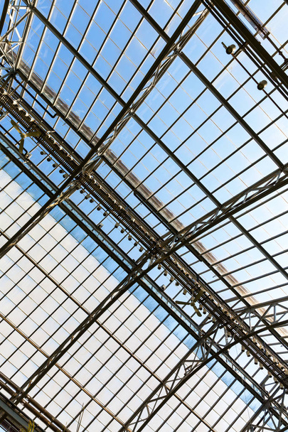 metal construction with glass roof - Photo, Image
