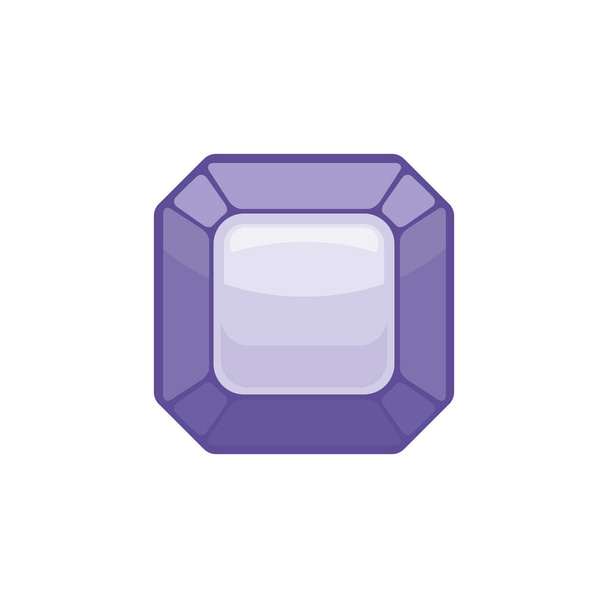Amethyst gemstone isolated. Jewelry Purple stone on white backgr - Vector, Image
