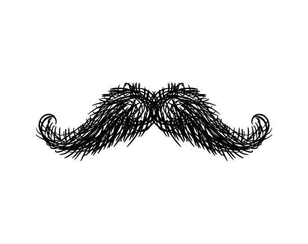 Mustache isolated. Facial hair on white background - Vector, Image