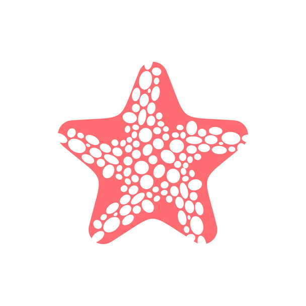 Estrella de mar aislada. Animales marinos sobre fondo blanco. moll acuático
 - Vector, imagen