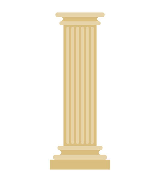 Greek Column isolated. Antique post. Ancient Architectural pilla - Vector, Image