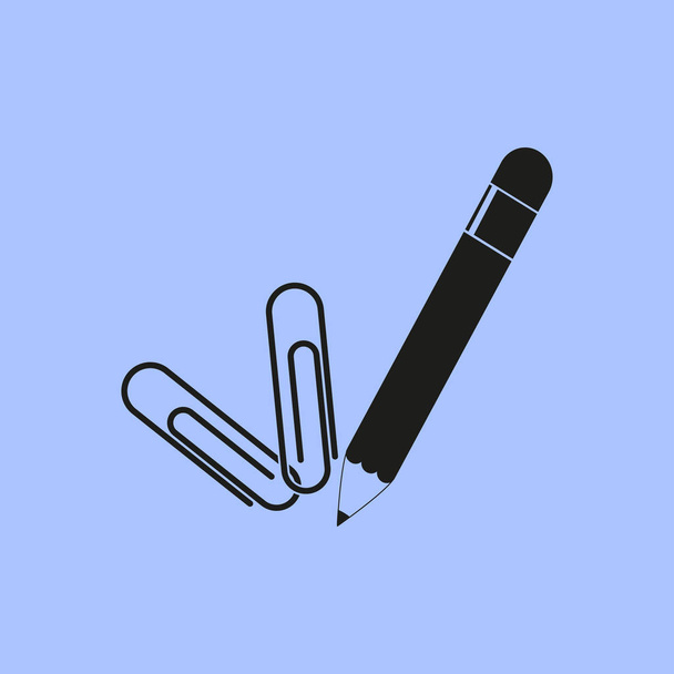 crayon and staples icon - Vector, Image