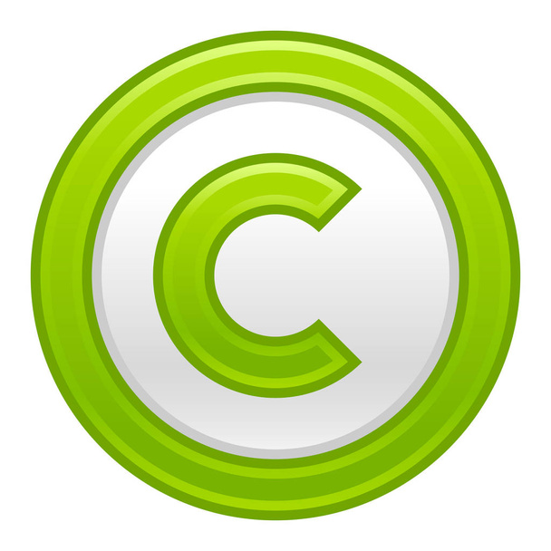Signo de símbolo de copyright verde Icono mate
 - Vector, Imagen