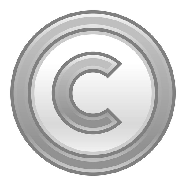 Signo de símbolo de copyright gris Icono mate
 - Vector, Imagen