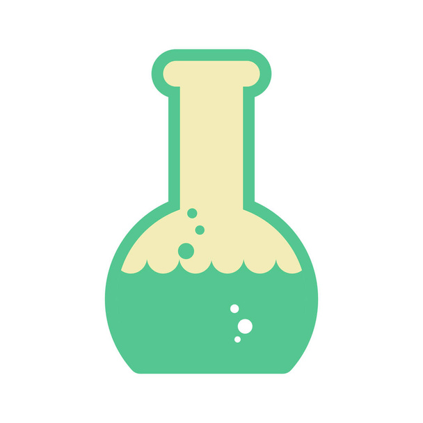Líquido químico del frasco de laboratorio. Recipiente de vidrio para ciencia de laboratorio r
 - Vector, imagen