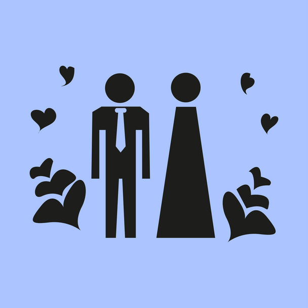 Pictogram met man en vrouw - Vector, afbeelding