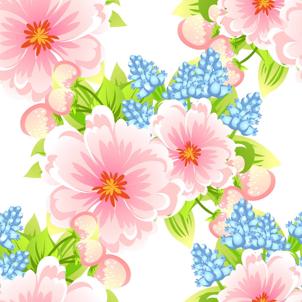 beautiful flowers ornament - ベクター画像