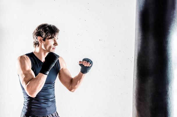 Muscular kickbox fighter  - Foto, afbeelding