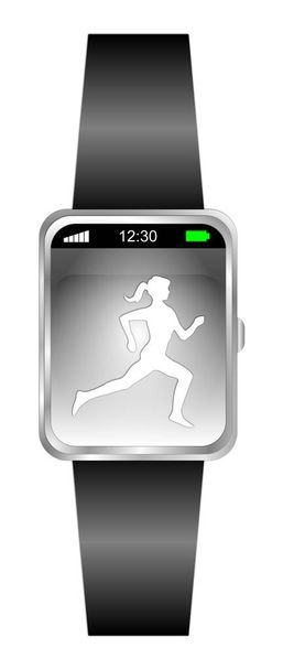 Smartwatch mit Joggerin - 3d Illustration - Foto, Bild