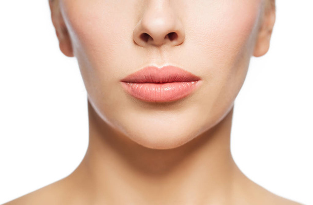 closeup of woman face and lips - Zdjęcie, obraz